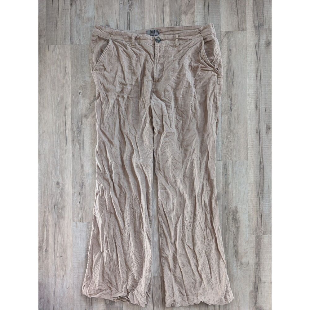 Kut From The Kloth Meg Linen Wide Leg Trouser Khaki Tan, Size 16 (C1) - Picture 2 of 6